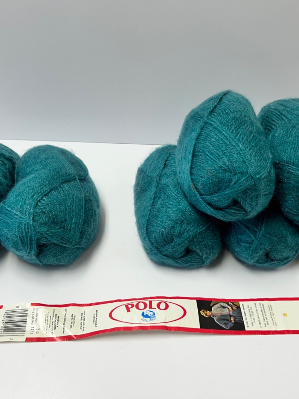 7 Skeins Vintage LANA MORO Super High Bulk Brushed Acrylic Yarn  Color #213 Teal